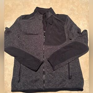 Gray and Black Zip-Up Jacket